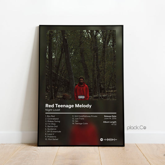 Red Teenage Melody Print